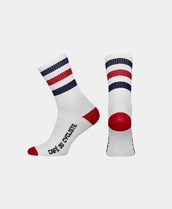 Red & Navy Skate Stripes Socks