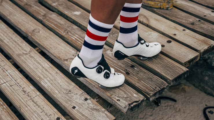 Red & Navy Skate Stripes Socks