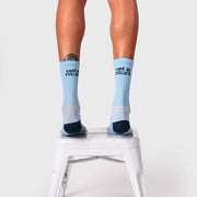 Light Blue Block Cycling Socks